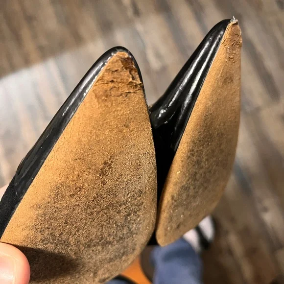 Coach Black Suede and Patent Leather Heels - Picture 2 of 9